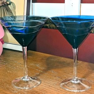 Beautiful blown glass Martini Glasses